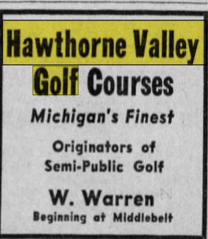 New Hawthorne Valley Country Club (Hawthorne Valley Golf Course) - May 12 1940 Ad